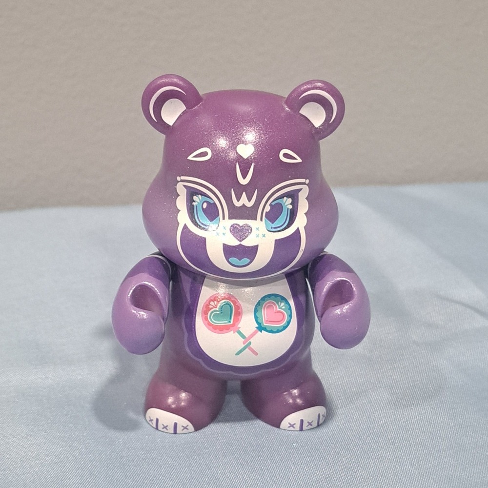 Kidrobot Care Bears Share Bear 3 Inch Vinyl Art Toy‎ Purple Figure TCFC